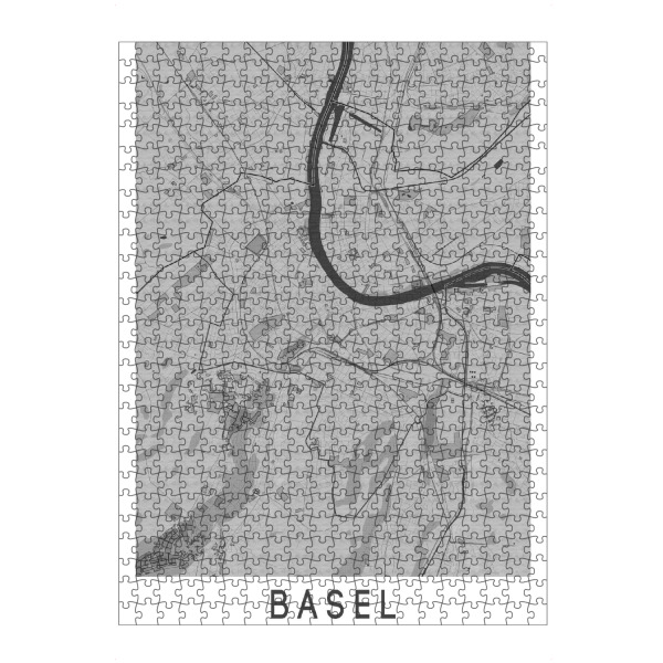 artboxONE Puzzle "Basler - Stadtplan" artboxONE - Städte,Schwarzweiß,Kartografie