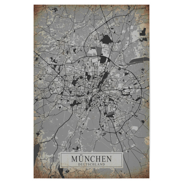 Poster 30x20 cm "Vintage Map München" artboxONE - Städte / München,Kartografie
