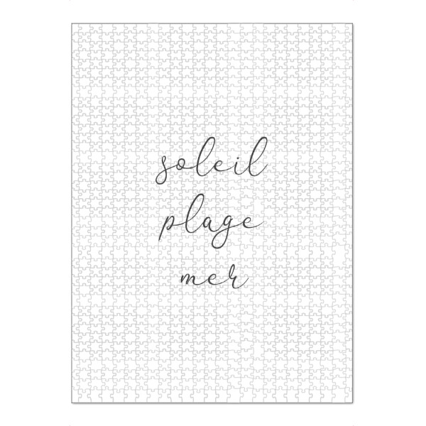 Puzzle Ravensburger "Soleil plage mer" artboxONE - Typografie,Schwarzweiß,Reise / Strand und Meer