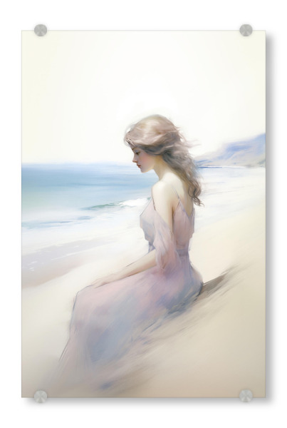 Acrylglasbild "Strand Lady" artboxONE - Natur,Abstrakt,Menschen