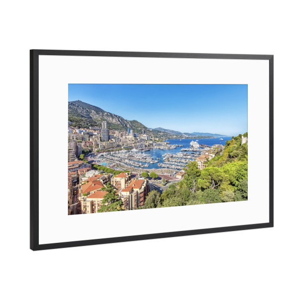 Poster mit Rahmen Schwarz (Metallic) "Hafen Herkules" artboxONE - Städte,Reise,Architektur,Reise / Länder,Städte / Weitere