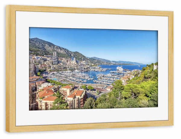 Poster mit Rahmen kiefer "Hafen Herkules" artboxONE - Städte,Reise,Architektur,Reise / Länder,Städte / Weitere