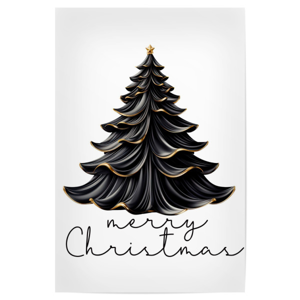Poster 30x20 cm "Schwarzer Weihnachtsbaum" artboxONE - Abstrakt,Weihnachten,Buchstaben,Lustig