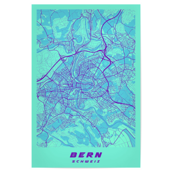 Poster "Bernern Citymap" artboxONE - Städte,Kartografie - Bern,Stadt bern,Bern city map,Bern map,Bern stadtplan,Bern karte,Berner city,Berner karte