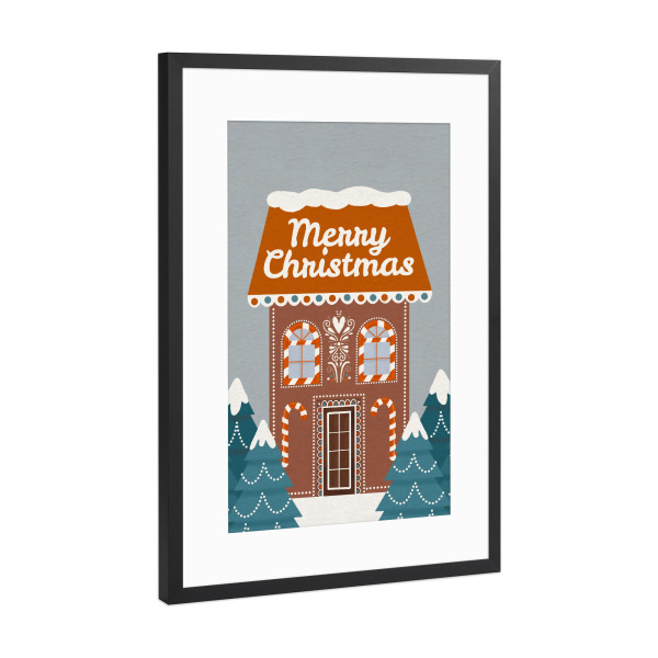 Poster mit Rahmen Schwarz (Metallic) "Lebkuchenfestliches Zuhause" artboxONE - Abstrakt,Weihnachten