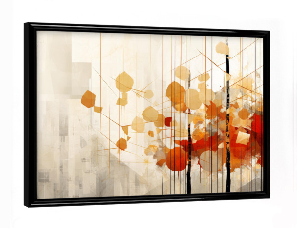 Poster mit schwarzem Rahmen "Geometrische Kunst HERBST Bäume" artboxONE - Natur,Abstrakt