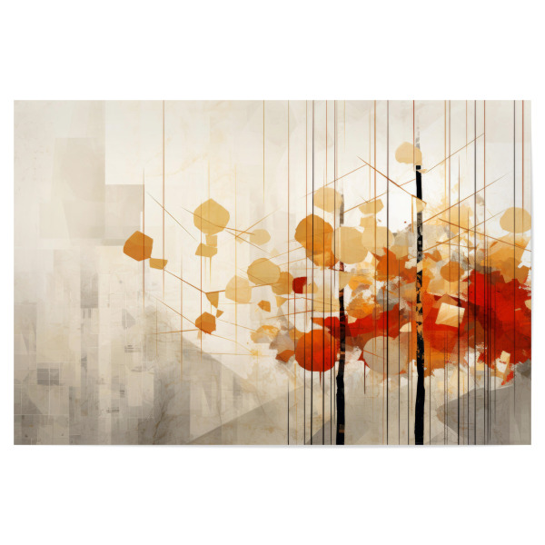 Poster 30x20 cm "Geometrische Kunst HERBST Bäume" artboxONE - Natur,Abstrakt