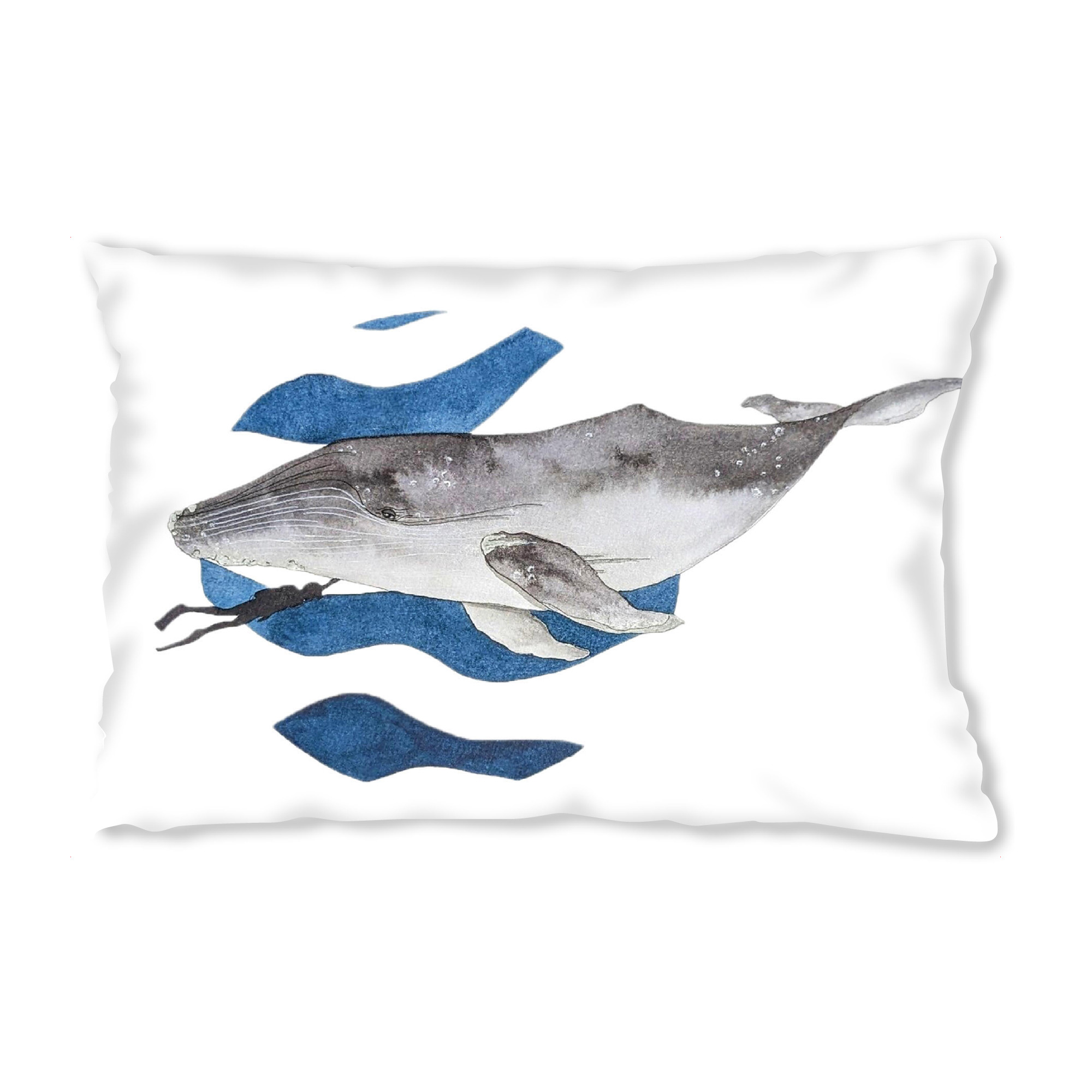 Design-Kissen "Whale diver" artboxONE - Natur,Tiere,Menschen,Unterwasser