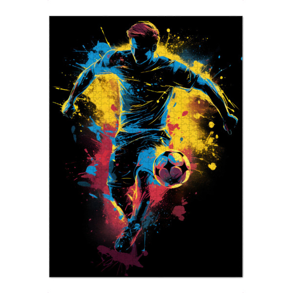 Puzzle Ravensburger "Football Colorful 3 (matart)" artboxONE - Sport / Fußball - Fußball,Fußballspieler,Spieler,Ball,Mannschaft,Sport,Bunt,Aquarell