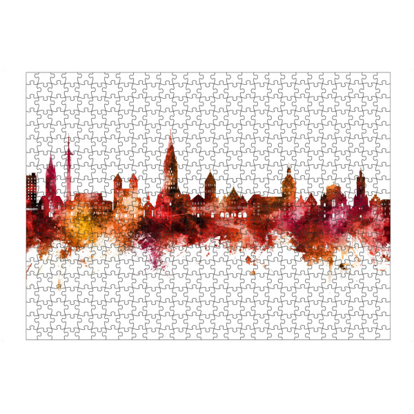 Puzzle Ravensburger "Paderborn Deutschland Skyline Rot" artboxONE - Städte