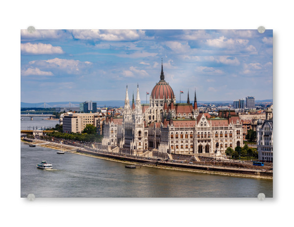 Acrylglasbild "Ungarns Parlament an der Donau" artboxONE - Reise,Architektur,Städte / Budapest - Budapest,Parlament,Donau,Ungarn,Buda,Pest