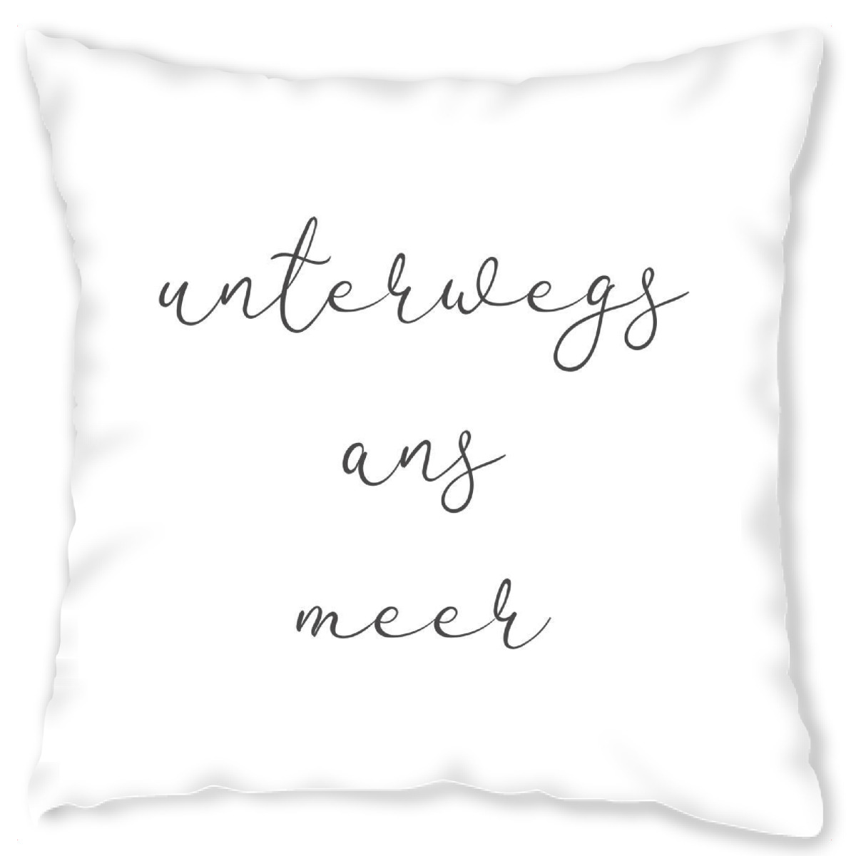 Design-Kissen "Unterwegs ans Meer" artboxONE - Typografie,Schwarzweiߟ,Reise / Strand und Meer