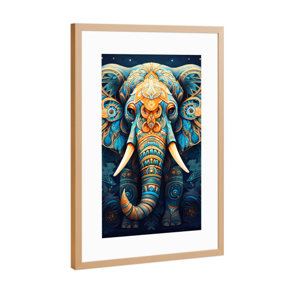 Poster mit Rahmen Kupfer "Mandala - Animals - Elephhant" artboxONE - Natur,Tiere,Abstrakt