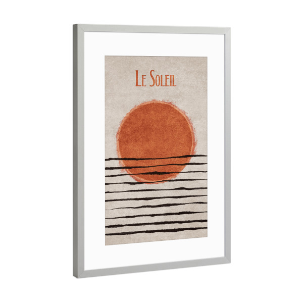 Poster mit Rahmen Silber "Tunaboylu - Le Soleil" artboxONE - Typografie,Galaxy - Sonne,Mond,Sterne,Galaxie,Universum,Spirituell,Boho,Scandi,Hygge