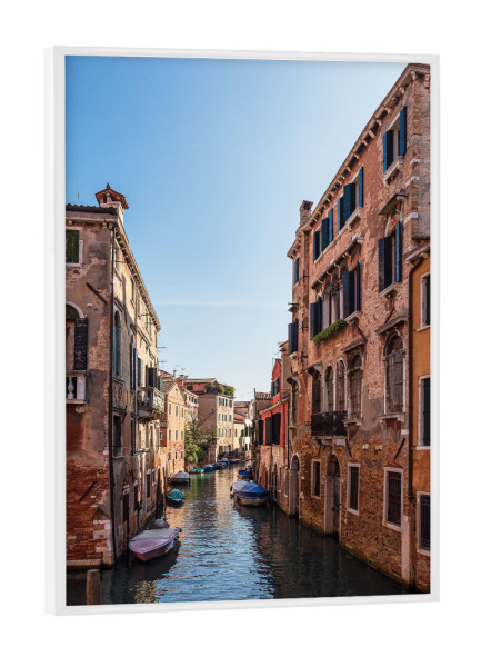 Poster mit weißem Rahmen "Kanal und Häuser in Venedig" artboxONE - Reise,Architektur,Städte / Venedig,Reise / Länder