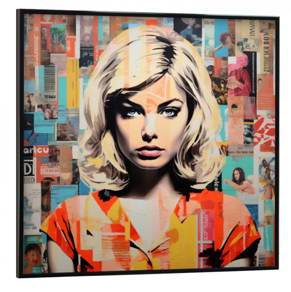 Poster mit schwarzem Rahmen 30x30 cm "ZEITUNG BEAUTY B" artboxONE - Comic,Fashion,Streetart - Schönheit,Frau,Popart,Kunst,Blondine