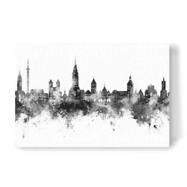 Leinwandbild "Paderborn Skyline Schwarz" artboxONE - Städte,Schwarzweiß