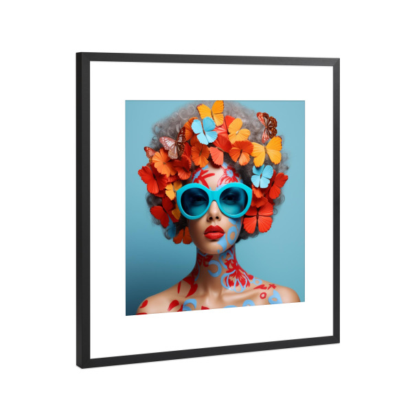 Poster mit Rahmen Schwarz (Metallic) "ALABAMA" artboxONE - Liebe,Fashion,Streetart,Reise / Länder - Frau,Alabama,Usa,Sommer,Frau,Popart,Kunst