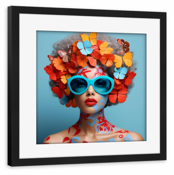 Poster mit Rahmen schwarz "ALABAMA" artboxONE - Liebe,Fashion,Streetart,Reise / Länder - Frau,Alabama,Usa,Sommer,Frau,Popart,Kunst