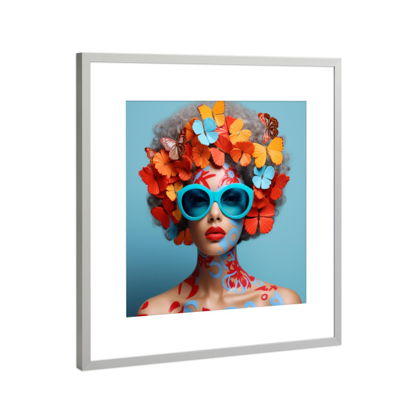 Poster mit Rahmen Silber "ALABAMA" artboxONE - Liebe,Fashion,Streetart,Reise / Länder - Frau,Alabama,Usa,Sommer,Frau,Popart,Kunst