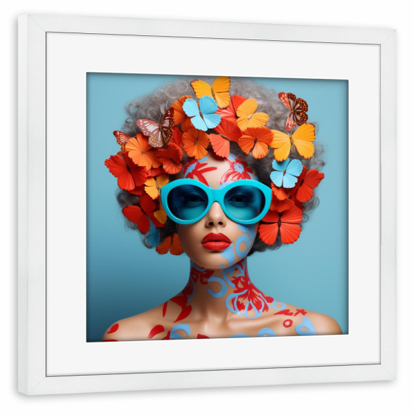 Poster mit Rahmen weiß "ALABAMA" artboxONE - Liebe,Fashion,Streetart,Reise / Länder - Frau,Alabama,Usa,Sommer,Frau,Popart,Kunst