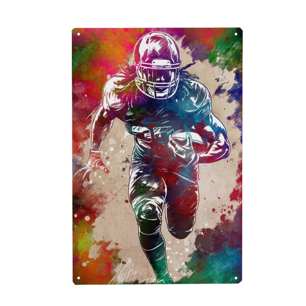 Metall Poster "American-Football-Spieler A" artboxONE - Sport,Sport / Fußball - American football,Sport,Spieler,Rugby,Team,Spiel,Grafik - Blechschild