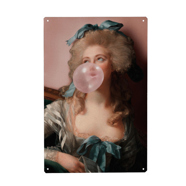 Metall Poster "Kaugummi-Prinzessin" artboxONE - Menschen,Lustig