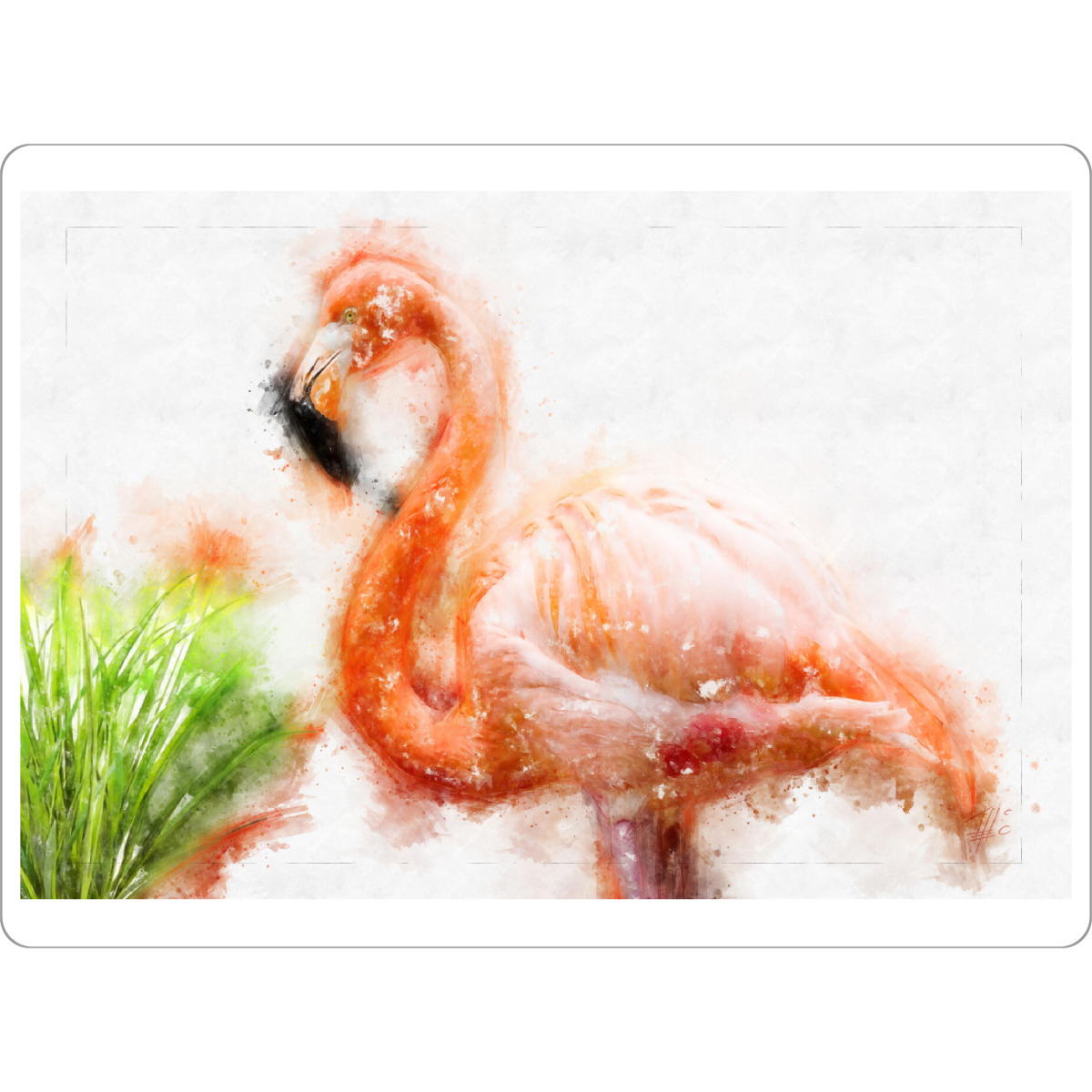 Tischset "Flamingo mit Schilfgras" artboxONE - Natur,Tiere,Reise / Afrika