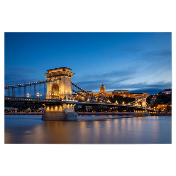 Poster 30x20 cm "Die Kettenbrücke" artboxONE - Reise,Architektur,Städte / Budapest - Budapest,Kettenbrücke,Donau,Ungarn,Buda,Pest,Brücke