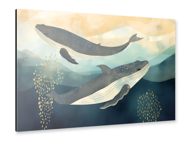 Alu-Dibond "Blauwal Liebe" 30x20 cm artboxONE