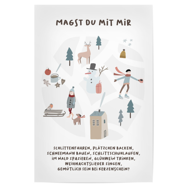 Poster 30x20 cm "Magst du mit mir" artboxONE - Liebe,Weihnachten
