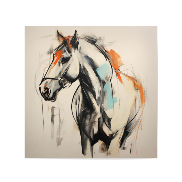 Poster 20x20 cm "Abstrakte Pferde Liebe" artboxONE - Tiere,Abstrakt,Geometrie