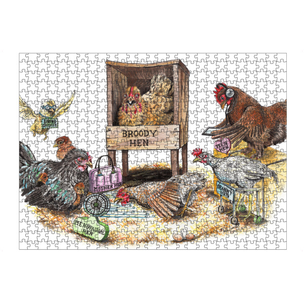 Puzzle Ravensburger "Leben im Coop" artboxONE - Tiere,Lustig - Tiere,Bauernhof,Huhn,Henne,Vögel,Humor,Lustig - Bild tiere