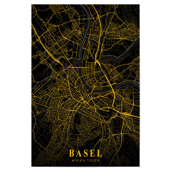 Poster "City Map Basel" artboxONE - Städte,Kartografie