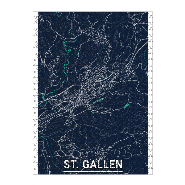 Puzzle Ravensburger "St. Gallen Stadtplan" artboxONE - Städte,Kartografie