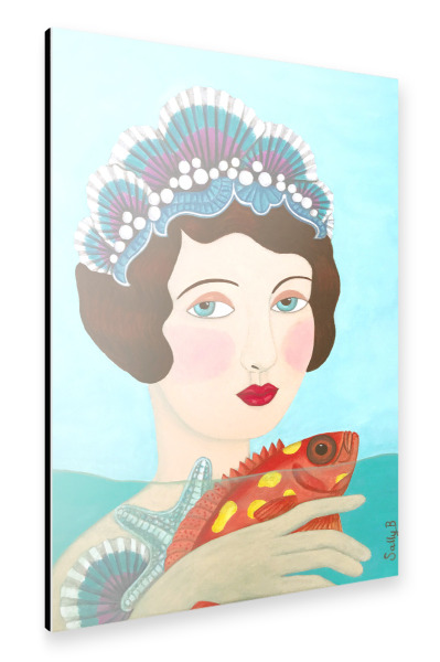 Alu-Dibond "Frau und Muscheln" 30x20 cm artboxONE