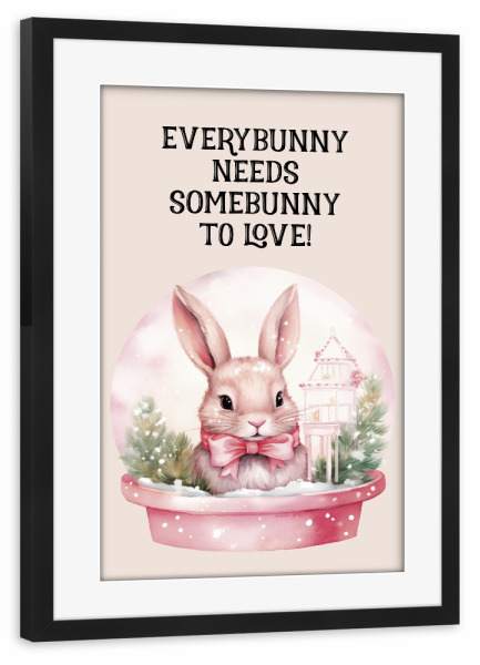 Poster mit Rahmen schwarz "Jeder Hase" artboxONE - Tiere,Liebe,Weihnachten