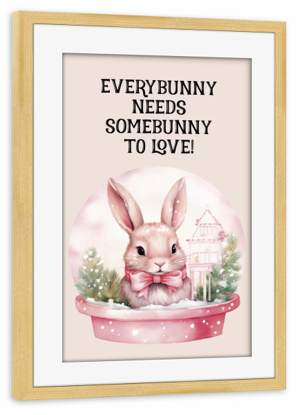 Poster mit Rahmen kiefer "Jeder Hase" artboxONE - Tiere,Liebe,Weihnachten