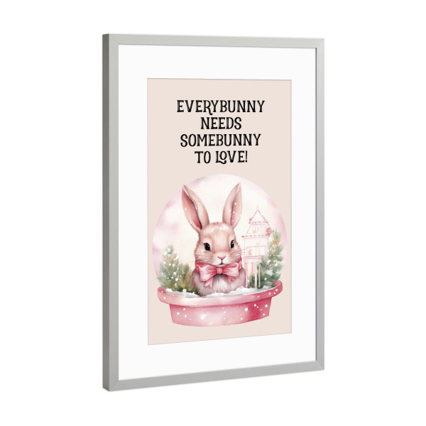 Poster mit Rahmen Silber "Jeder Hase" artboxONE - Tiere,Liebe,Weihnachten