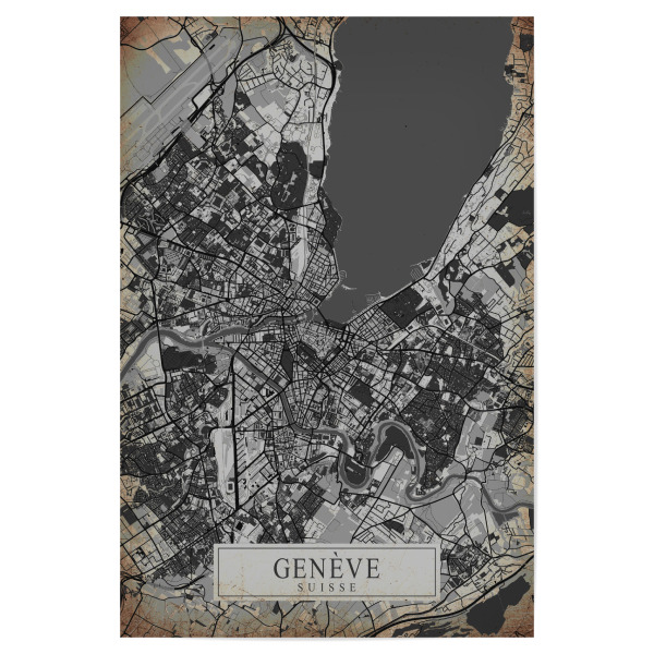 Poster 30x20 cm "Vintage Wandbild Genf" artboxONE - Städte,Kartografie