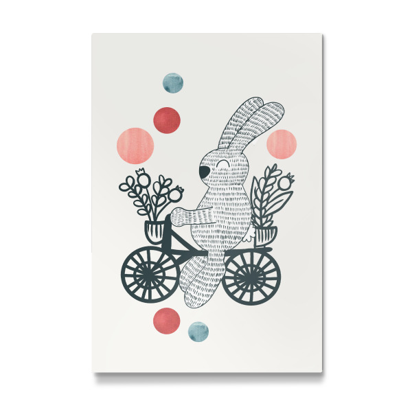 Galerie-Print "Blumen Fahrrad mit Hase" 30x20 cm artboxONE