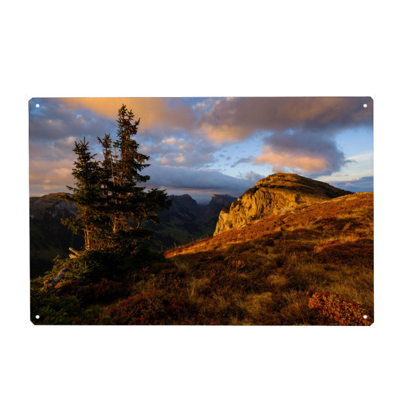 Holzbild "Sonnenuntergang - Niederhorn" artboxONE - Natur,Reise
