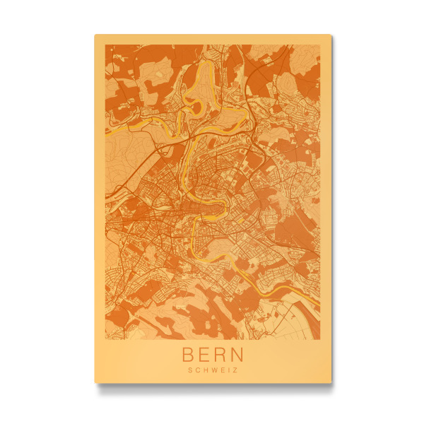 Galerie-Print "City Map Bern Sunset" 30x20 cm artboxONE
