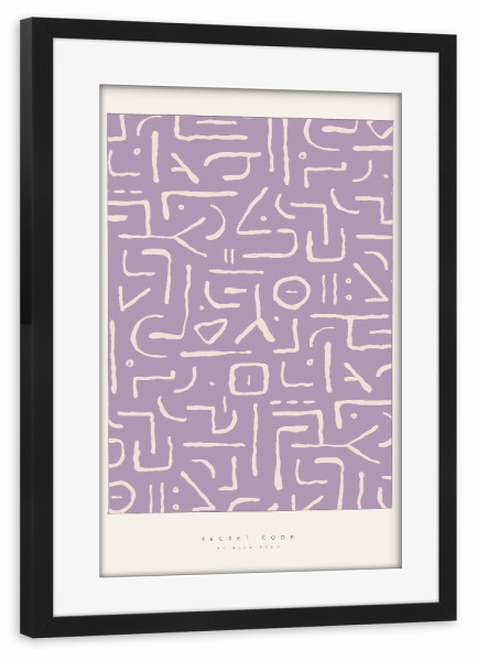 Poster mit Rahmen schwarz "Álex Roda - Secret Code" artboxONE - Typografie,Abstrakt,Geometrie