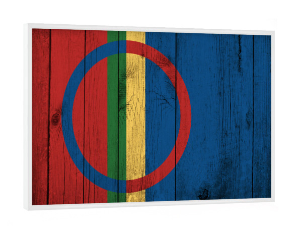 Poster mit weißem Rahmen "Sami vintage flag" artboxONE - Reise,Abstrakt,Reise / Länder