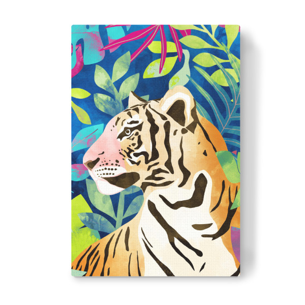 Leinwandbild "Tropischer Tiger, Tierdschungel" artboxONE - Floral,Tiere