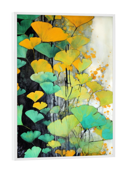 Poster mit weißem Rahmen "Ginko Biloba I" artboxONE - Natur,Floral - Ginkgo,Biloba,Ginkgo biloba,Baum,Wald,Blätter,Natur