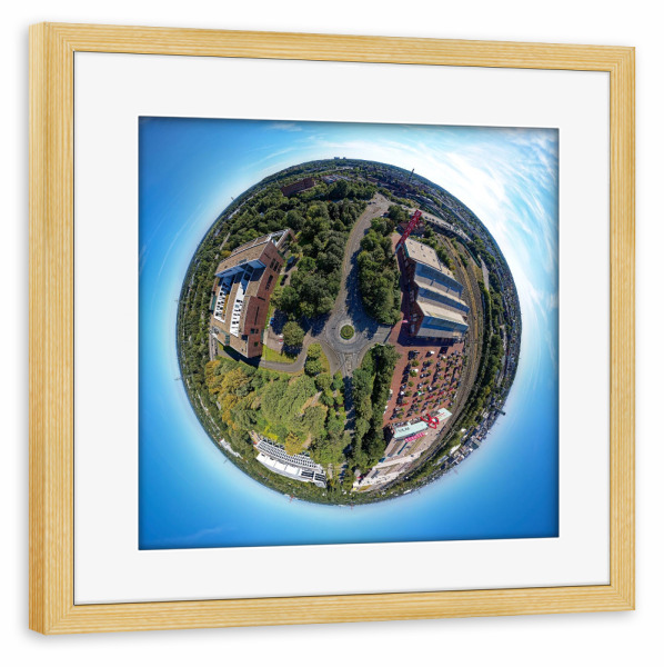 Poster mit Rahmen kiefer "Hamburg - Kreisel Schlachthofstr" artboxONE - Städte,Städte / Hamburg,Reise,Architektur,Reise / Länder