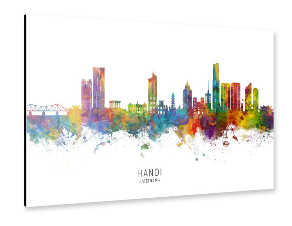 Alu-Dibond "Hanoi Skyline txt" 30x20 cm artboxONE