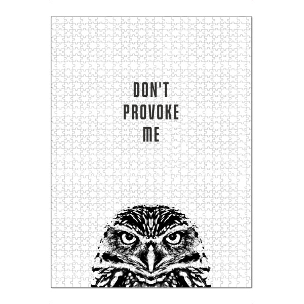 Puzzle Ravensburger "Kauz / Don`t provoke me!" artboxONE - Tiere,Schwarzweiß,Lustig